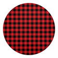 Red And Black Buffalo Check Print Round Blanket