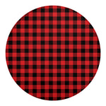 Red And Black Buffalo Check Print Round Blanket
