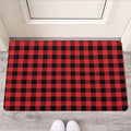 Red And Black Buffalo Check Print Rubber Doormat
