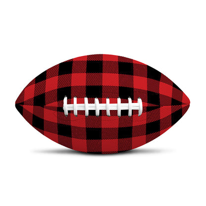 Red And Black Buffalo Check Print Rugby Ball