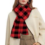 Red And Black Buffalo Check Print Scarf