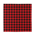 Red And Black Buffalo Check Print Silk Bandana