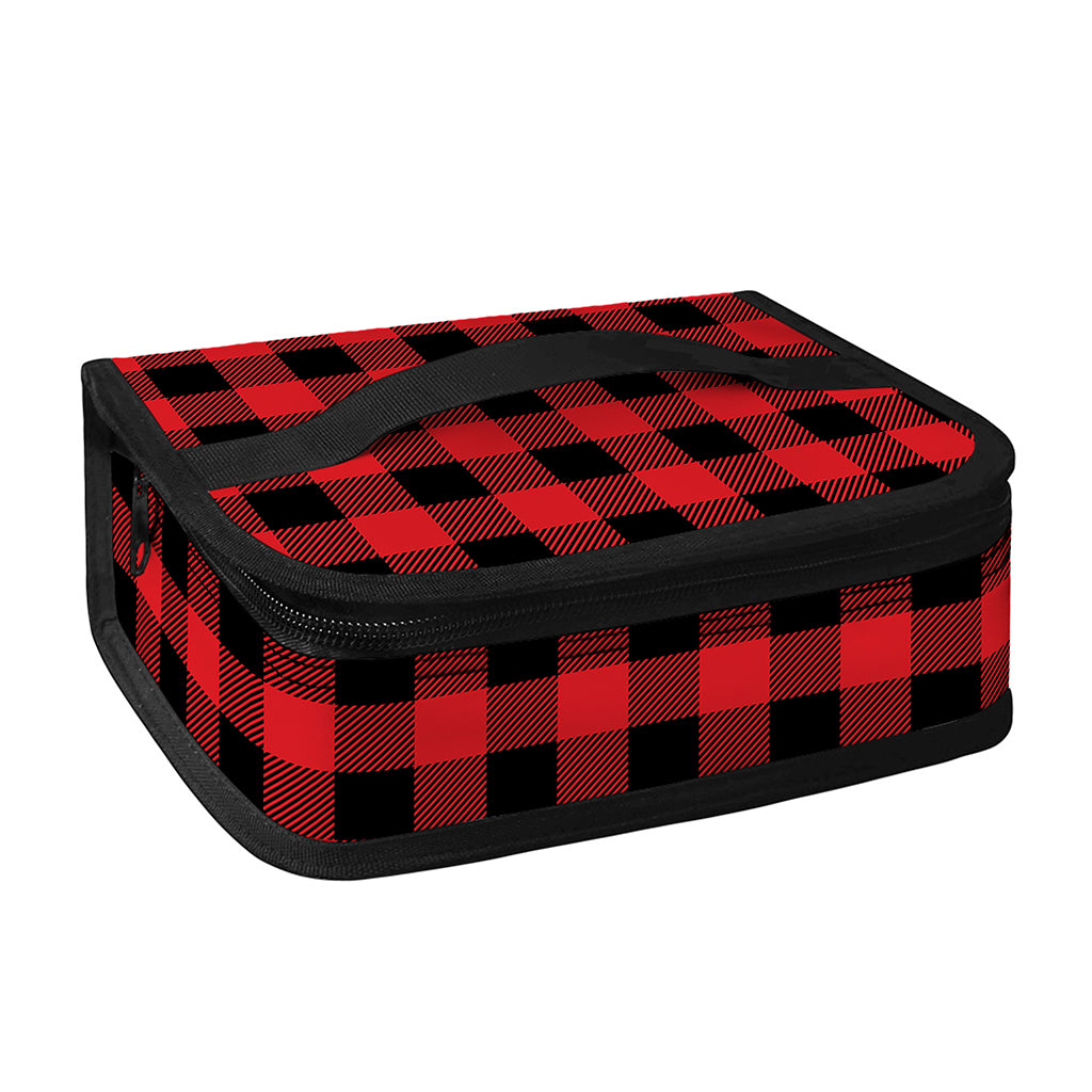 Red And Black Buffalo Check Print Small Lunch Bag