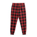 Red And Black Buffalo Check Print Sweatpants