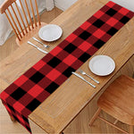 Red And Black Buffalo Check Print Table Runner