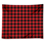 Red And Black Buffalo Check Print Tapestry
