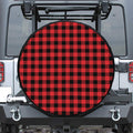 Red And Black Buffalo Check Print Tire Cover