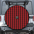 Red And Black Buffalo Check Print Tire Cover With Camera Hole