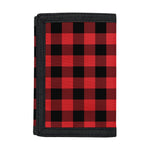 Red And Black Buffalo Check Print Trifold Wallet
