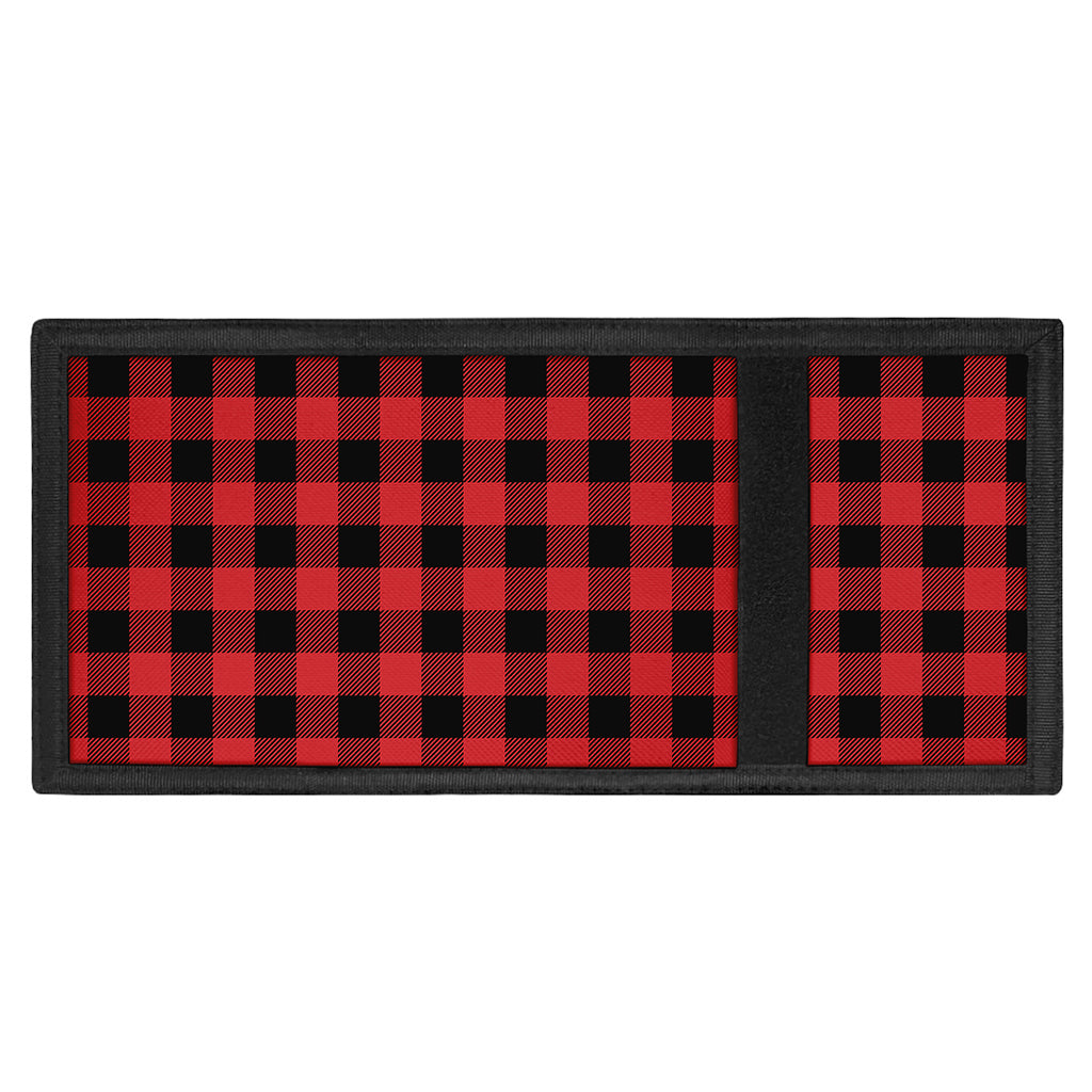 Red And Black Buffalo Check Print Trifold Wallet
