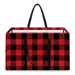 Red And Black Buffalo Check Print Utility Tote Bag