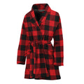Red And Black Buffalo Check Print Women's Bathrobe