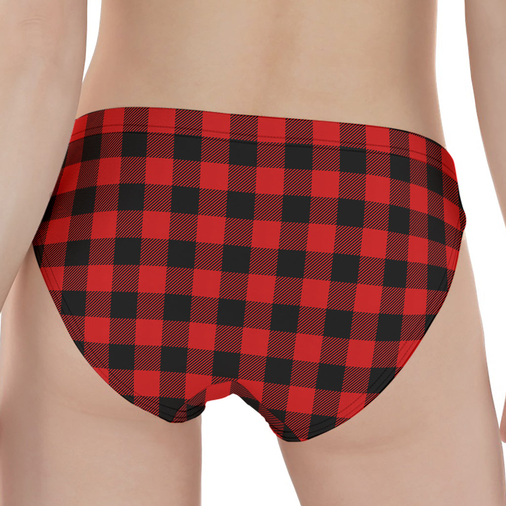 Red And Black Buffalo Check Print Women's Panties