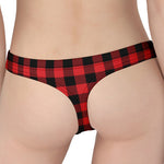 Red And Black Buffalo Check Print Women's Thong