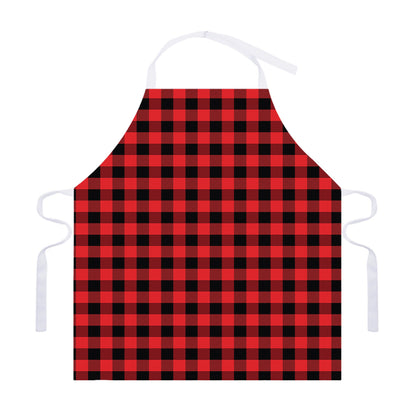 Red And Black Buffalo Plaid Print Adjustable Apron