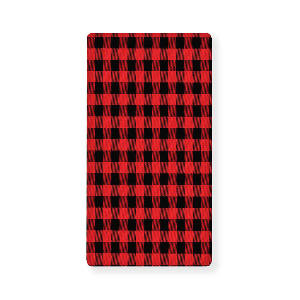 Red And Black Buffalo Plaid Print Baby Crib Sheet