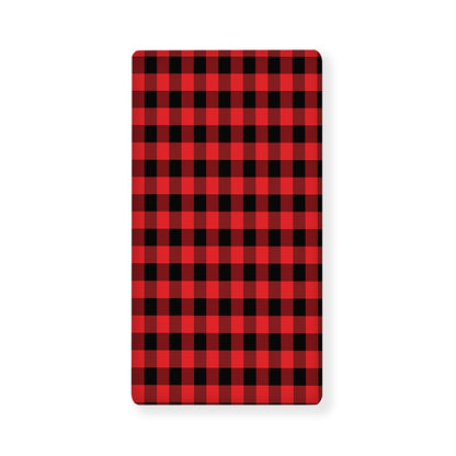 Red And Black Buffalo Plaid Print Baby Crib Sheet