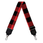 Red And Black Buffalo Plaid Print Bag Strap