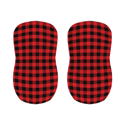 Red And Black Buffalo Plaid Print Bar Stool Covers