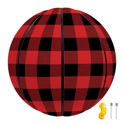 Red And Black Buffalo Plaid Print Basketball