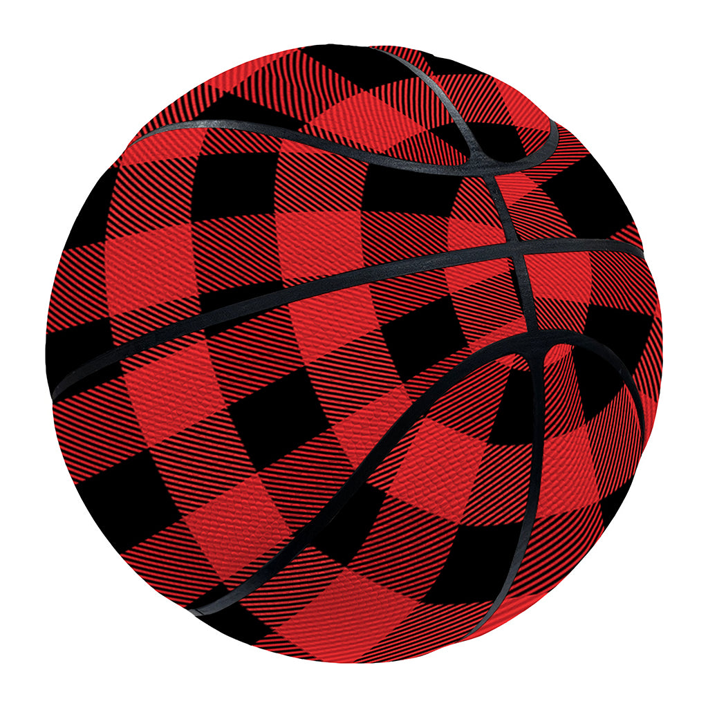 Red And Black Buffalo Plaid Print Basketball