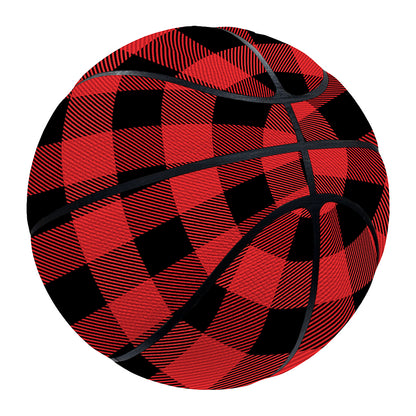 Red And Black Buffalo Plaid Print Basketball