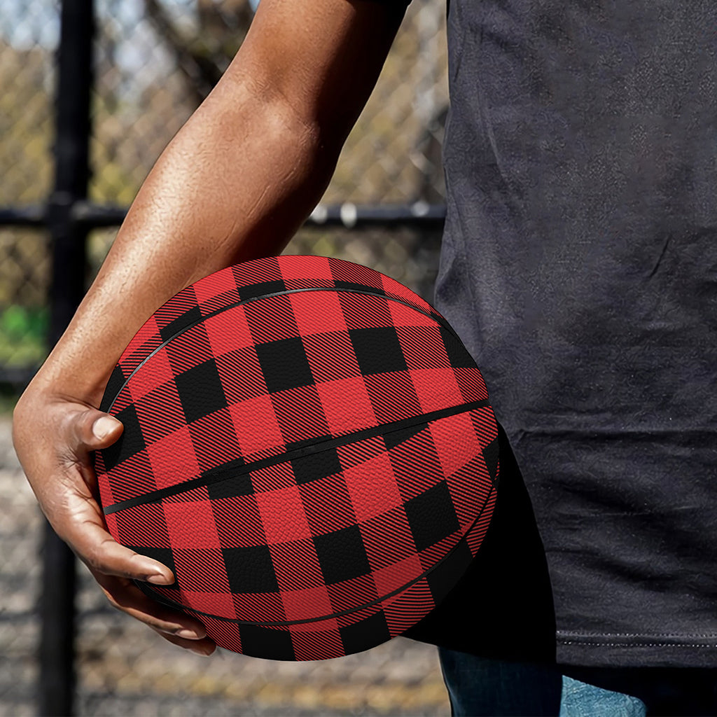 Red And Black Buffalo Plaid Print Basketball