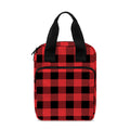 Red And Black Buffalo Plaid Print Bible Tote Bag