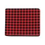 Red And Black Buffalo Plaid Print Bifold Wallet