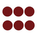 Red And Black Buffalo Plaid Print Coaster Set