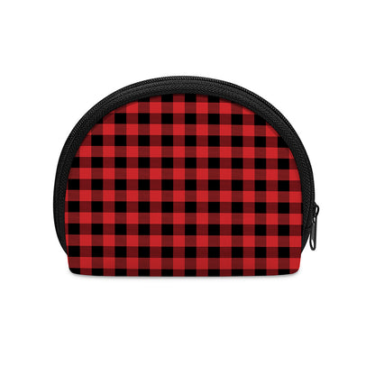 Red And Black Buffalo Plaid Print Coin Purse
