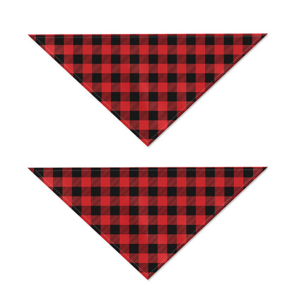 Red And Black Buffalo Plaid Print Dog Bandana