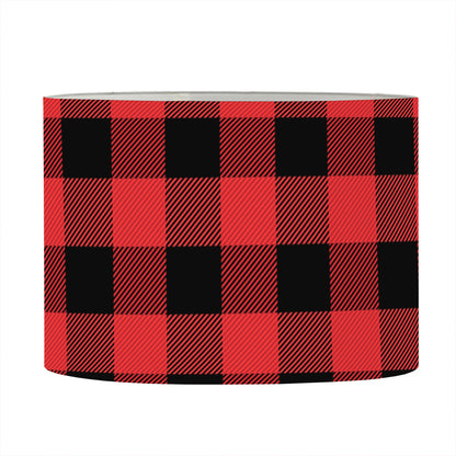 Red And Black Buffalo Plaid Print Drum Lamp Shade