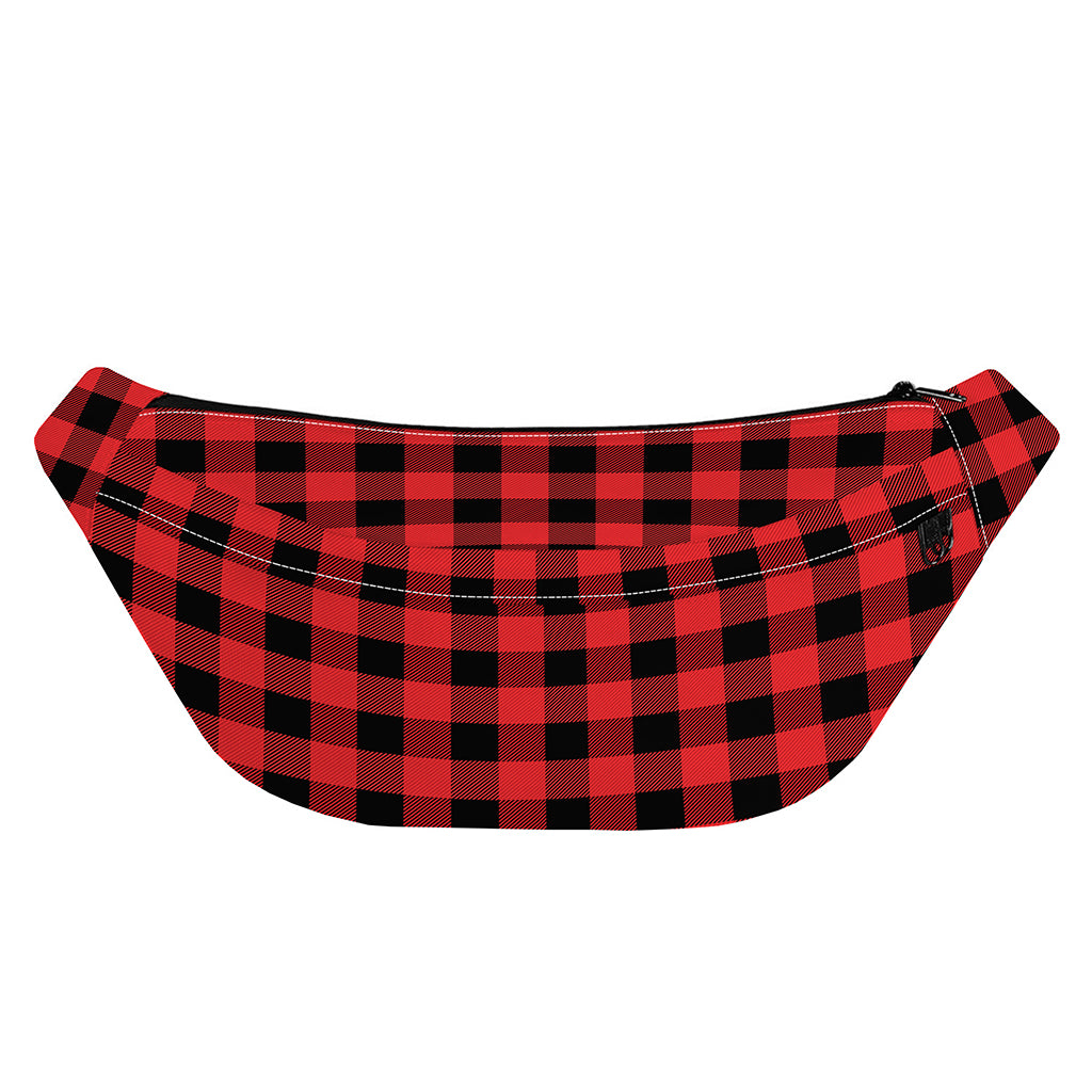 Red And Black Buffalo Plaid Print Fanny Pack