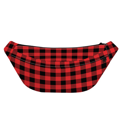 Red And Black Buffalo Plaid Print Fanny Pack