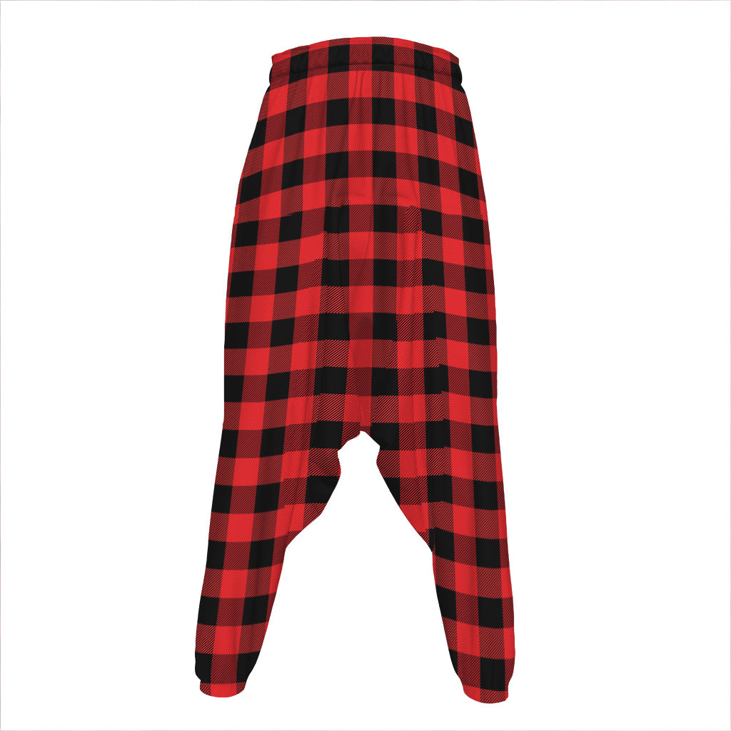 Red And Black Buffalo Plaid Print Hammer Pants
