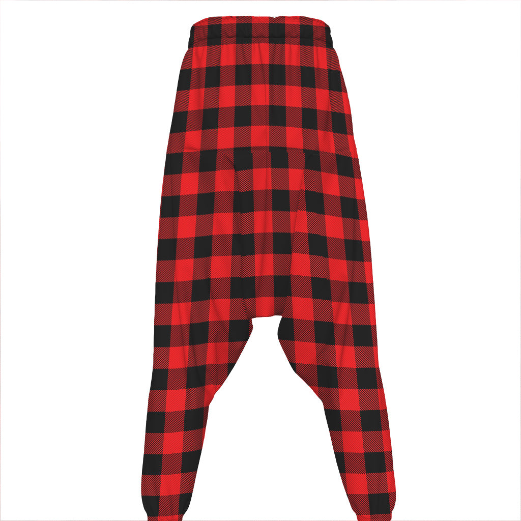 Red And Black Buffalo Plaid Print Hammer Pants