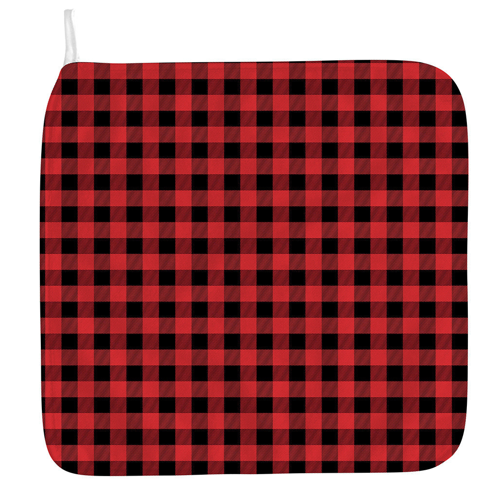 Red And Black Buffalo Plaid Print Hand Towel