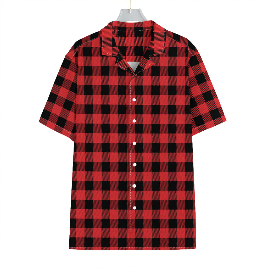 Red And Black Buffalo Plaid Print Hawaiian Shirt