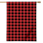 Red And Black Buffalo Plaid Print House Flag
