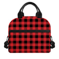 Red And Black Buffalo Plaid Print Insulated Lunch Bag
