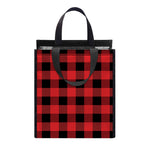 Red And Black Buffalo Plaid Print Insulated Lunch Tote