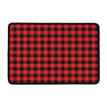 Red And Black Buffalo Plaid Print Kitchen Mat