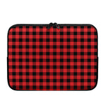 Red And Black Buffalo Plaid Print Laptop Sleeve
