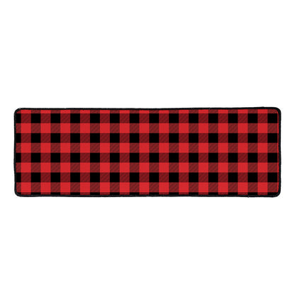 Red And Black Buffalo Plaid Print Long Kitchen Mat
