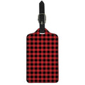 Red And Black Buffalo Plaid Print Luggage Tag