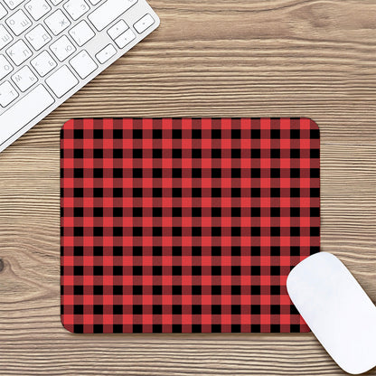Red And Black Buffalo Plaid Print Mouse Pad