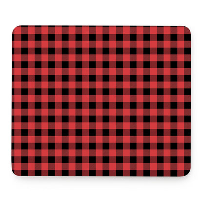 Red And Black Buffalo Plaid Print Mouse Pad