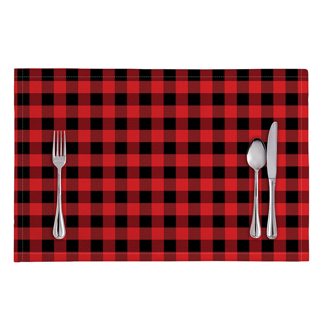 Red And Black Buffalo Plaid Print Placemat