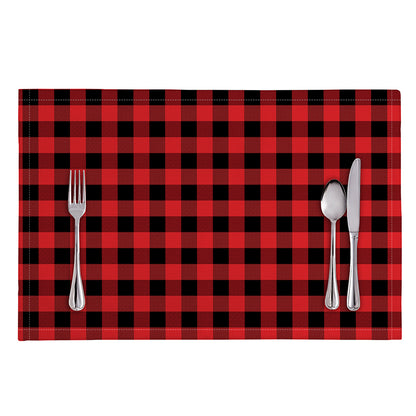 Red And Black Buffalo Plaid Print Placemat